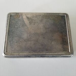MCM | Silver Plate Box W/ Blue Interior